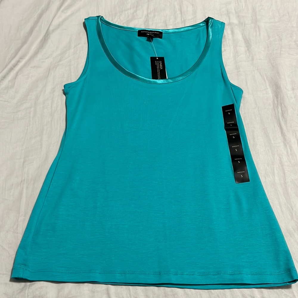 Banana Republic Luxe Touch Sleeveless Top Teal Small NWT